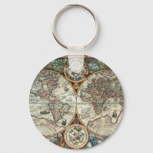 Orbis Terrarum 1594 - berühmte Weltkarte Schlüsselanhänger
