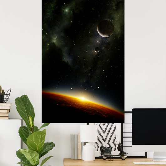 Orbit eines Alien-Planeten Poster (Heimbüro)