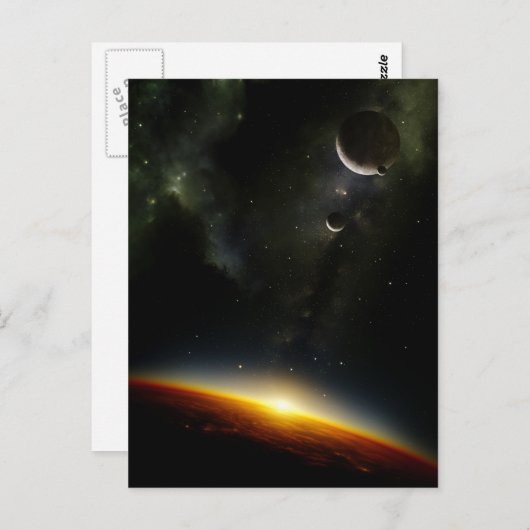 Orbit eines Alien-Planeten Postkarte (Vorne/Hinten)