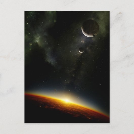 Orbit eines Alien-Planeten Postkarte (Vorderseite)