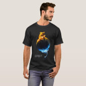 "ORBIT" Elementar Feuer & Eis Globus Grafik T-Shir T-Shirt (Vorne ganz)