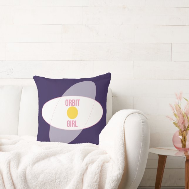 Orbit Girl — 90s Maximalist Throw Pillow | Retro  Kissen (Liege)