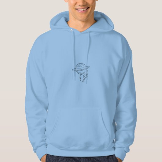 Orbit in Motion: Whimsical Saturn Skipping Rope Hoodie (Vorderseite)