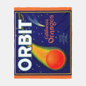 Orbit Orange Fruchtkartentafel der 20er Jahre gedr Fleecedecke (Vorderseite)
