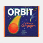 Orbit Orange Fruchtkartentafel der 20er Jahre gedr Fleecedecke (Vorderseite (Horizontal))