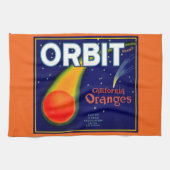 Orbit Orange Fruchtkartentafel der 20er Jahre gedr Geschirrtuch (Horizontal)
