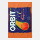 Orbit Orange Fruchtkartentafel der 20er Jahre gedr Geschirrtuch (Vertikal)