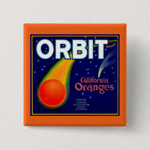 Orbit Orange Fruchtkartett der 1920er Jahre Button