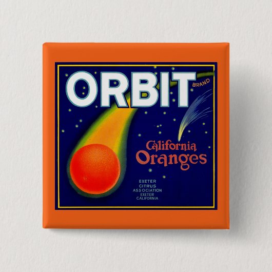 Orbit Orange Fruchtkartett der 1920er Jahre Button (Vorderseite)