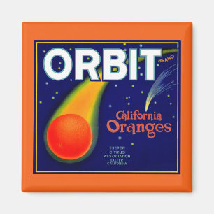 Orbit Orange Fruchtkartett der 1920er Jahre Magnet