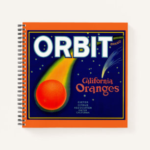 Orbit Orange Fruchtkartett der 1920er Jahre Notizblock