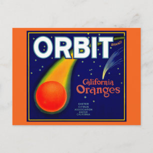 Orbit Orange Fruchtkartett der 1920er Jahre Postkarte