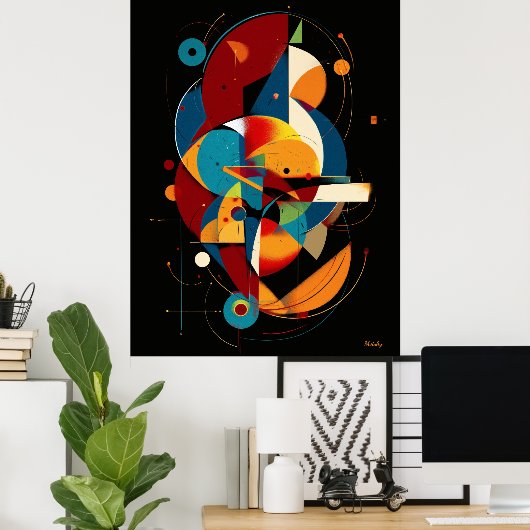 Orbital Alignment – Modern Geometric Abstract Poster (Heimbüro)