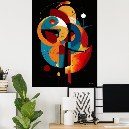 Orbital Equilibrium Modern Geometry Constructivism Poster (Heimbüro)