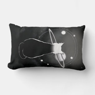 Orbitierendes Kosmisches Katze Kissen — Minimalist