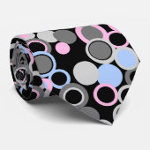 Orbs Polka Dot Black beidseitig bedruckt Krawatte (Gerollt)