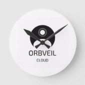 Orbveil Cloud Wall Clock Runde Wanduhr (Vorderseite)