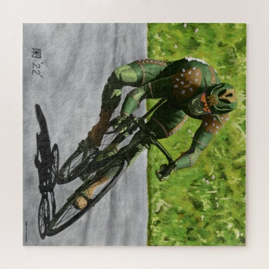 Orc Cyclist Bike Racing Grosses Fantasy Art Puzzle (Horizontal)