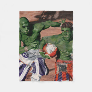 Orc Gladiator Football Fantasy Art Fleece Blanket