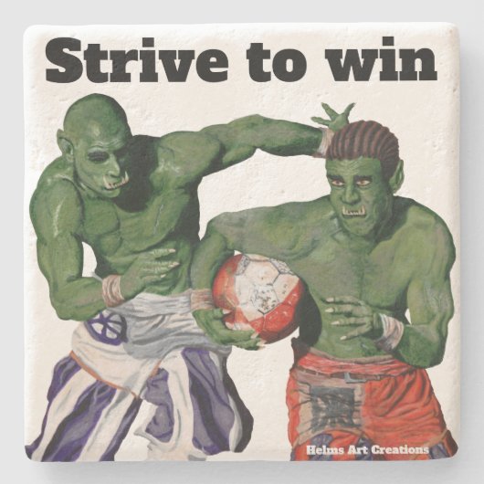 Orc Gladiator Football Fantasy Untersetzer (Vorderseite)