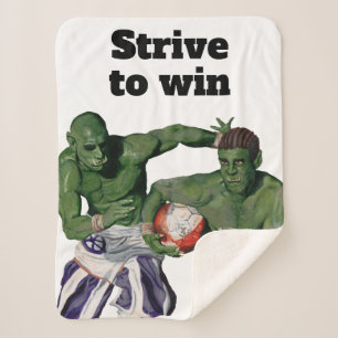 Orc Gladiator Football Sport Fantasy Art Blanket Sherpadecke