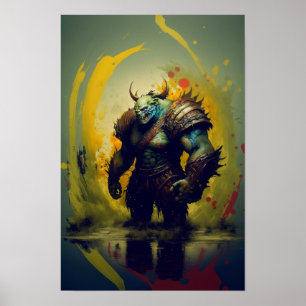 Orc Krieger Fantasy Poster   Gamer Art 1
