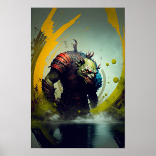 Orc Krieger Fantasy Poster Gamer Art 3