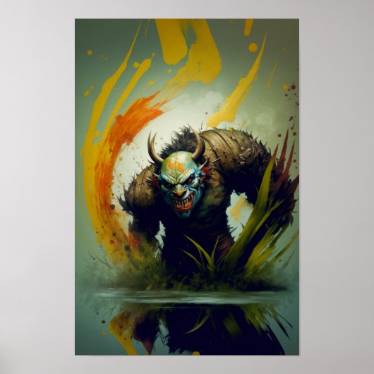 Orc Krieger Fantasy Poster | Gamer Art 4 (Vorne)