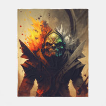 Orc-Kriegsfürst Fantasy-Decke | D&D-Geschenk