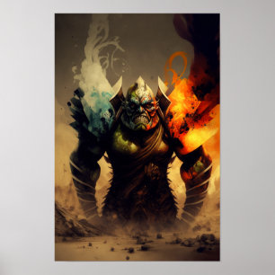 Orc Warlord Fantasy Poster D&D Dekoration 2