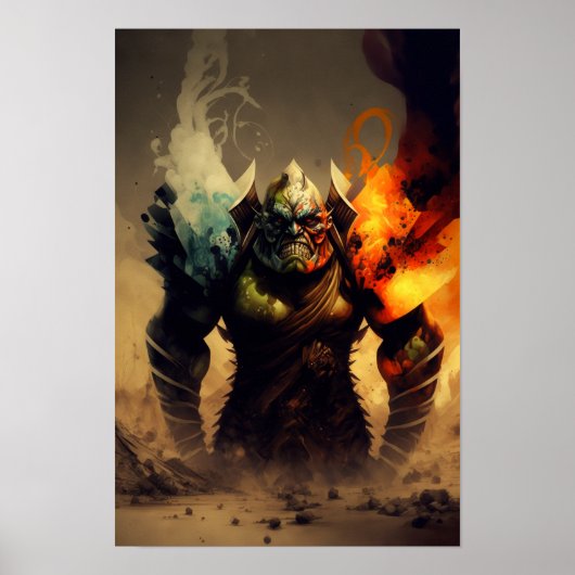Orc Warlord Fantasy Poster | D&D Dekoration 2 (Vorne)