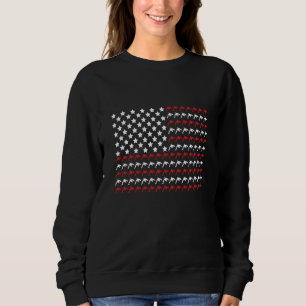 Orca 4. Juli Pfotenabdruck Amerikanische Flagge Sw Sweatshirt