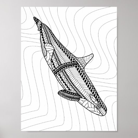 Orca Adult Coloring Poster (Vorne)