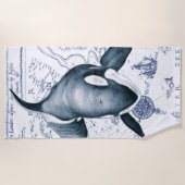 Orca Ancient Blue Strandtuch (Vorderseite)