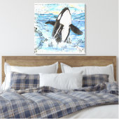 Orca - Antike Karte Leinwanddruck (Insitu (Schlafzimmer))