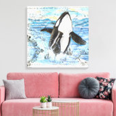 Orca - Antike Karte Leinwanddruck (Insitu (Wohnzimmer))