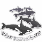 Orca Art Stickers Personalisiert Whale Decals Aufkleber (Vorderseite)