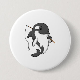 Orca as Fisher mit Angelrute Button