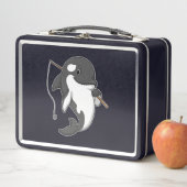 Orca as Fisher mit Angelrute Metall Brotdose (Beispiel)