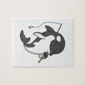 Orca as Fisher mit Angelrute Puzzle (Horizontal)