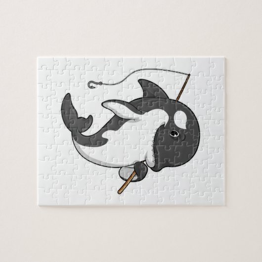 Orca as Fisher mit Angelrute Puzzle (Horizontal)