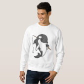 Orca as Fisher mit Angelrute Sweatshirt (Vorne ganz)