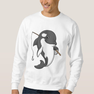 Orca as Fisher mit Angelrute Sweatshirt