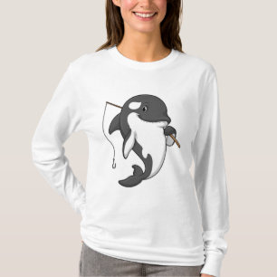 Orca as Fisher mit Angelrute T-Shirt