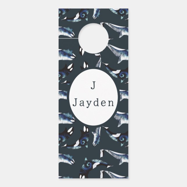 Orca Baby Boy Aquamarin Türanhänger (Vorderseite)