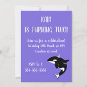Orca Birthday Einladung (Vorderseite)