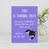 Orca Birthday Einladung (Stehend Vorderseite)