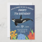 Orca Birthday Einladung (Vorderseite)