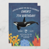 Orca Birthday Einladung (Vorne/Hinten)