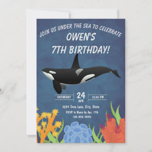 Orca Birthday Einladung